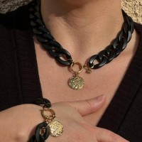 Collier Maillons Acrylique Noir
