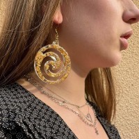 Boucles d'oreilles Ronde Résine Epoxy