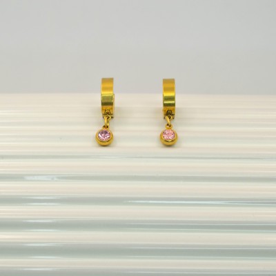 Mini Créole avec Zirconium Rose