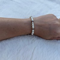 Bracelet Perles Blanches et Violettes