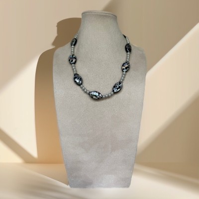 Collier Perles Grises