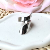 Bague Argentée Longue Spirale