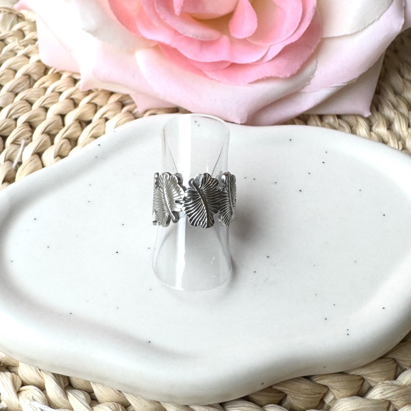 Bague Argentée Feuilles