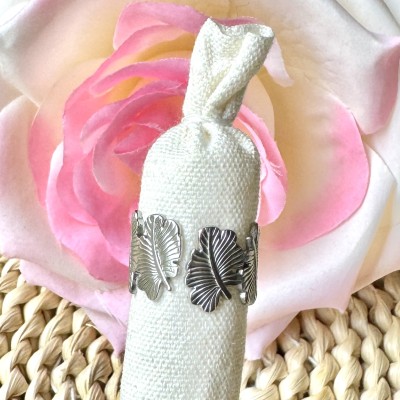 Bague Argentée Feuilles