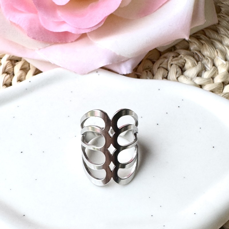 Bague Argentée Losanges
