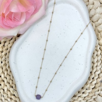 Collier avec Perle Violette