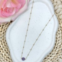 Collier avec Perle Violette