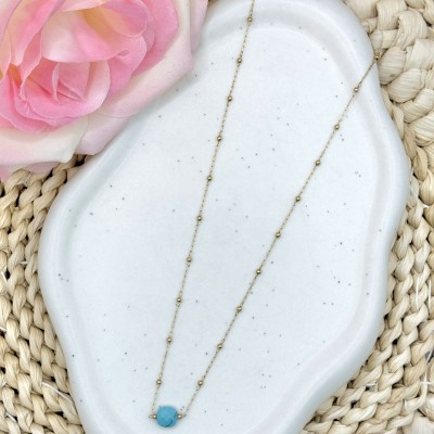 Collier avec Perle Bleue