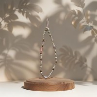 Bracelet de Téléphone avec Perles Blanches et Smileys