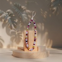 Bracelet de Téléphone avec Perles Roses et Papillons