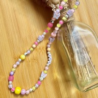 Bracelet de Téléphone avec Perles Roses et Mot ZEN