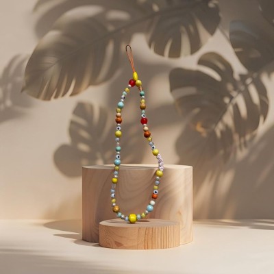 Bracelet de Téléphone avec Perles Oranges et Mot COOL