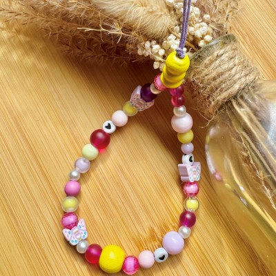 Bracelet de Téléphone avec Perles et Papillons