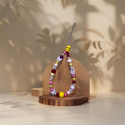 Bracelet de Téléphone avec Perles et Papillons