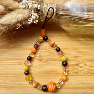 Bracelet de Téléphone avec Perles Oranges