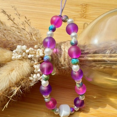 Bracelet de Téléphone avec Perles Violettes