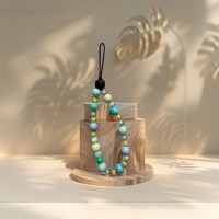 Bracelet de Téléphone avec Perles Bleues