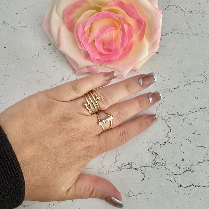 Bague 4 strass