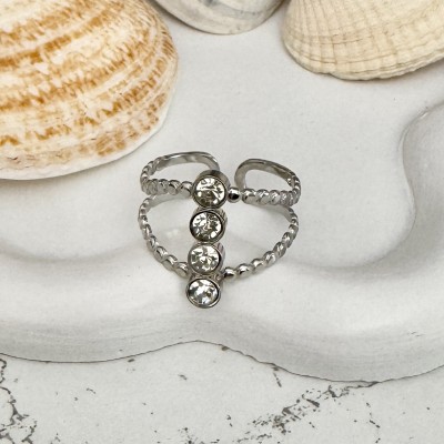 Bague 4 strass