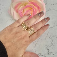 Bague Large Nid d'Abeille