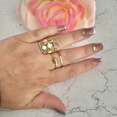 Bague Large nacrée