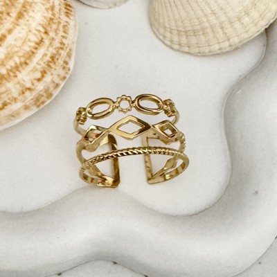 Bague Multi Rangs Losanges