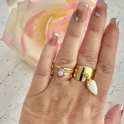 Bague Multi Rangs avec Pierre Violette