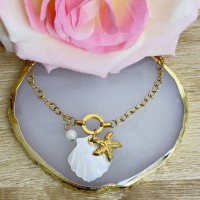 Bracelet Coquillage en Nacre et Pampilles