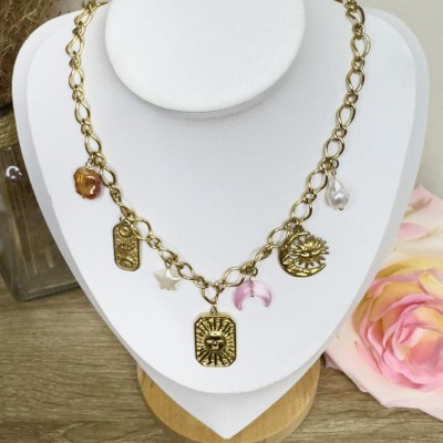 Collier Lune et Pampilles