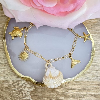 Bracelet Coquillage et Pampilles