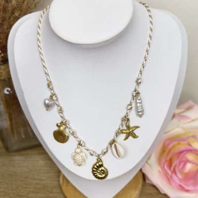 Collier Cordon avec Pampilles Coquillages