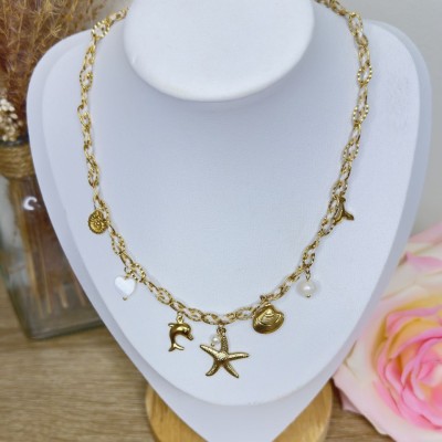 Collier Cordon et Chaîne avec Pampilles