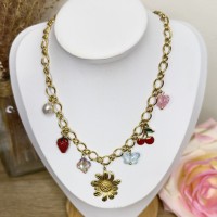 Collier Fleur et Pampilles