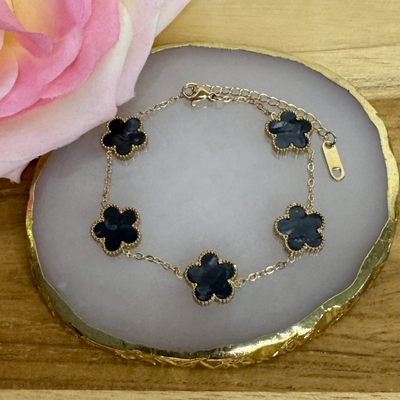Bracelet Trèfle Noir