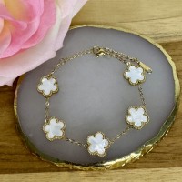 Bracelet Trèfle Blanc Nacré