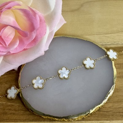 Bracelet Trèfle Blanc Nacré