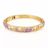 Jonc doré émaillé lilas et rose pastel