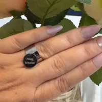 Bague ajustable médaille « Porte Bonheur » argentée vue 2