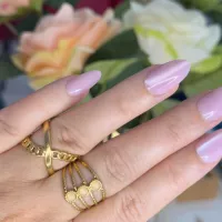 Bague entrelacée maille chaîne dorée vue 2