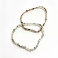 Duo de bracelets perles fines tons naturels