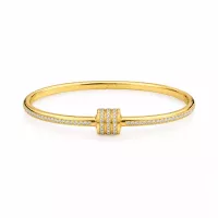 Jonc doré pavé de strass