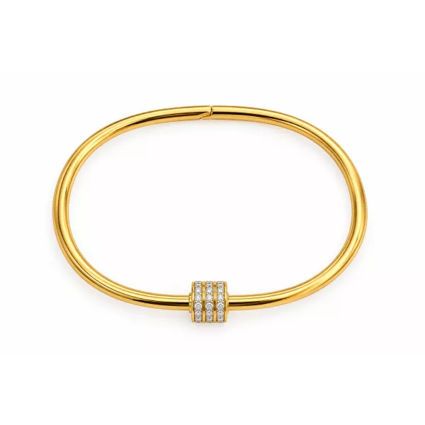 Jonc doré pavé de strass | Bijoux Exquis