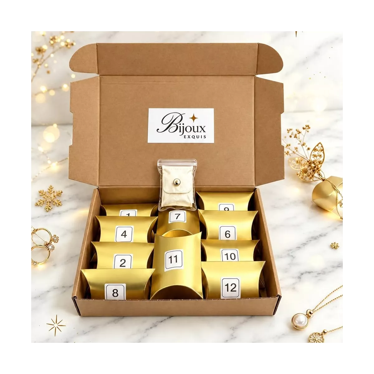 Calendrier de l'Avent Bijoux Exquis – coffret 12 bijoux