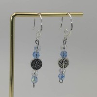 Boucles d'oreilles Pendantes Violettes et Transparentes