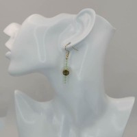Boucles d'oreilles pendantes Perles Vertes