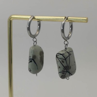 Boucles d'oreilles Pierre Marron